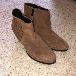 Brown suede ankle boots